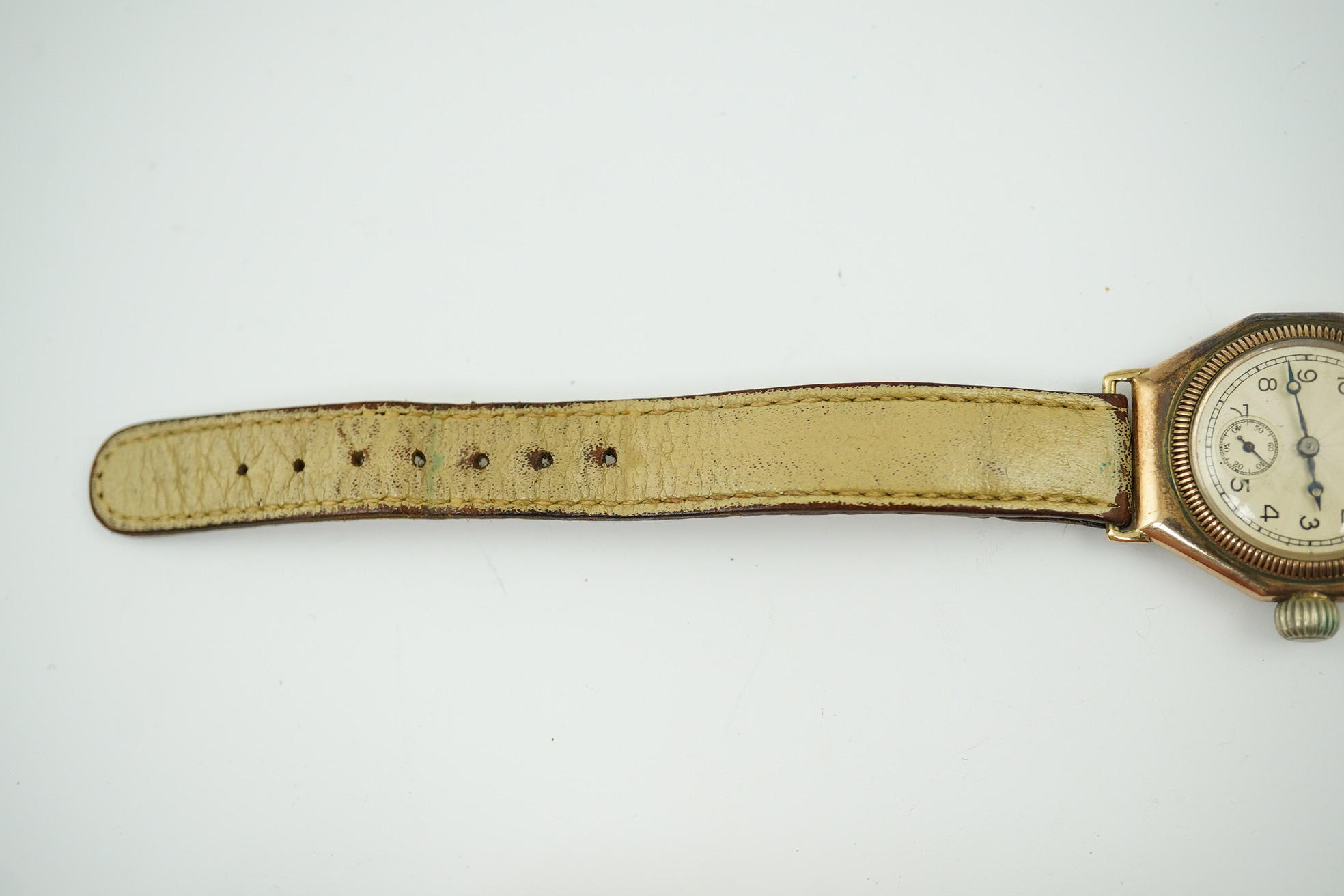 A late 1920's 9ct gold boy's size Rolex manual wind wrist watch